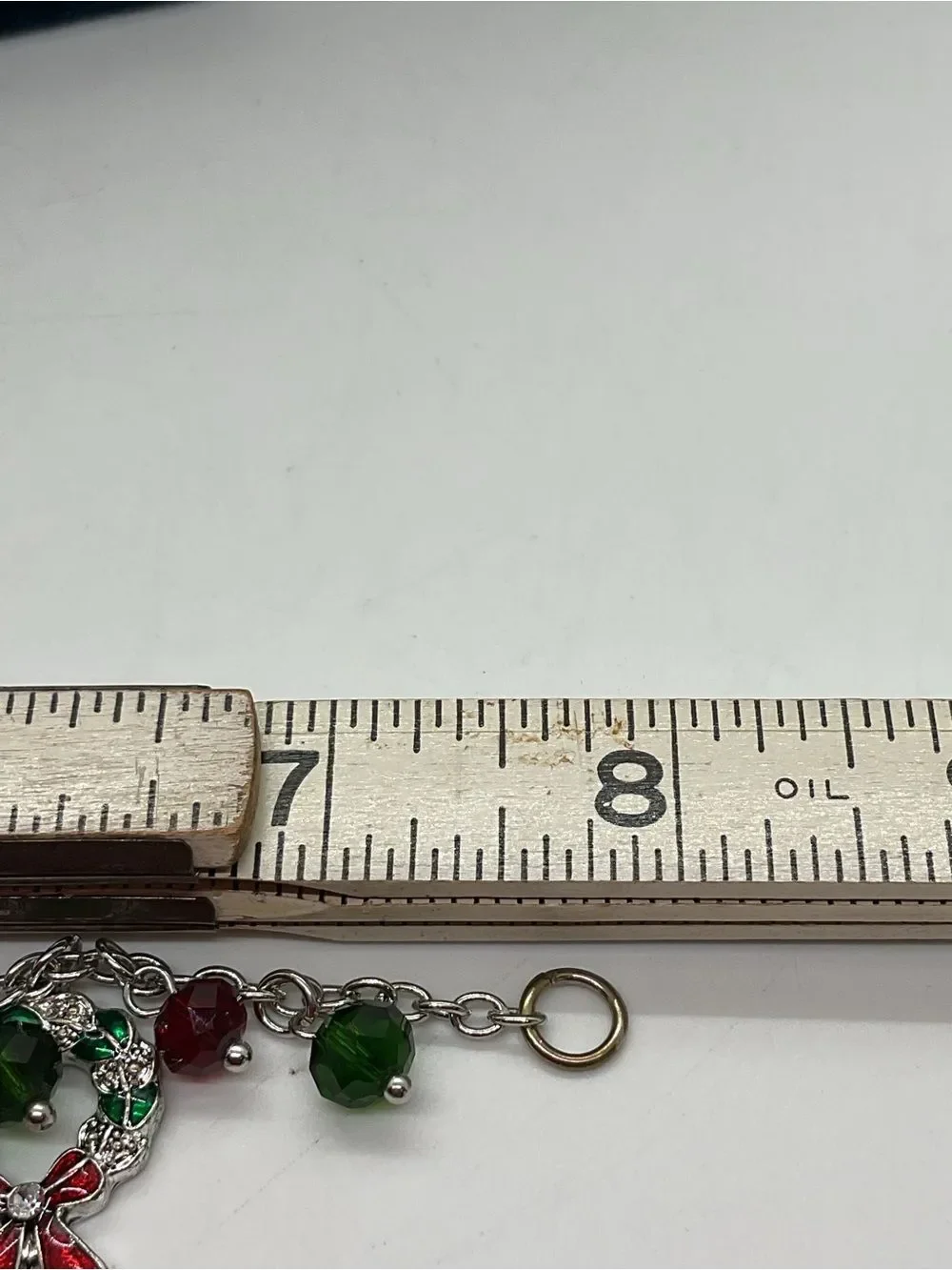 Roman Silver-Tone Christmas Charm Bracelet - Red & Green